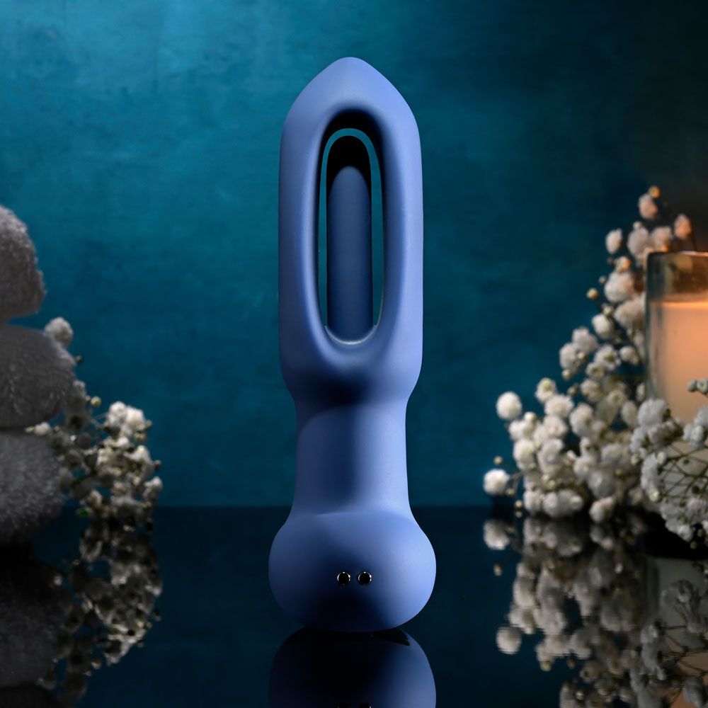 Evolved The Flapper Blue 14 Cm Usb Rechargeable Vibrating And Flapping Butt Plug With Remote