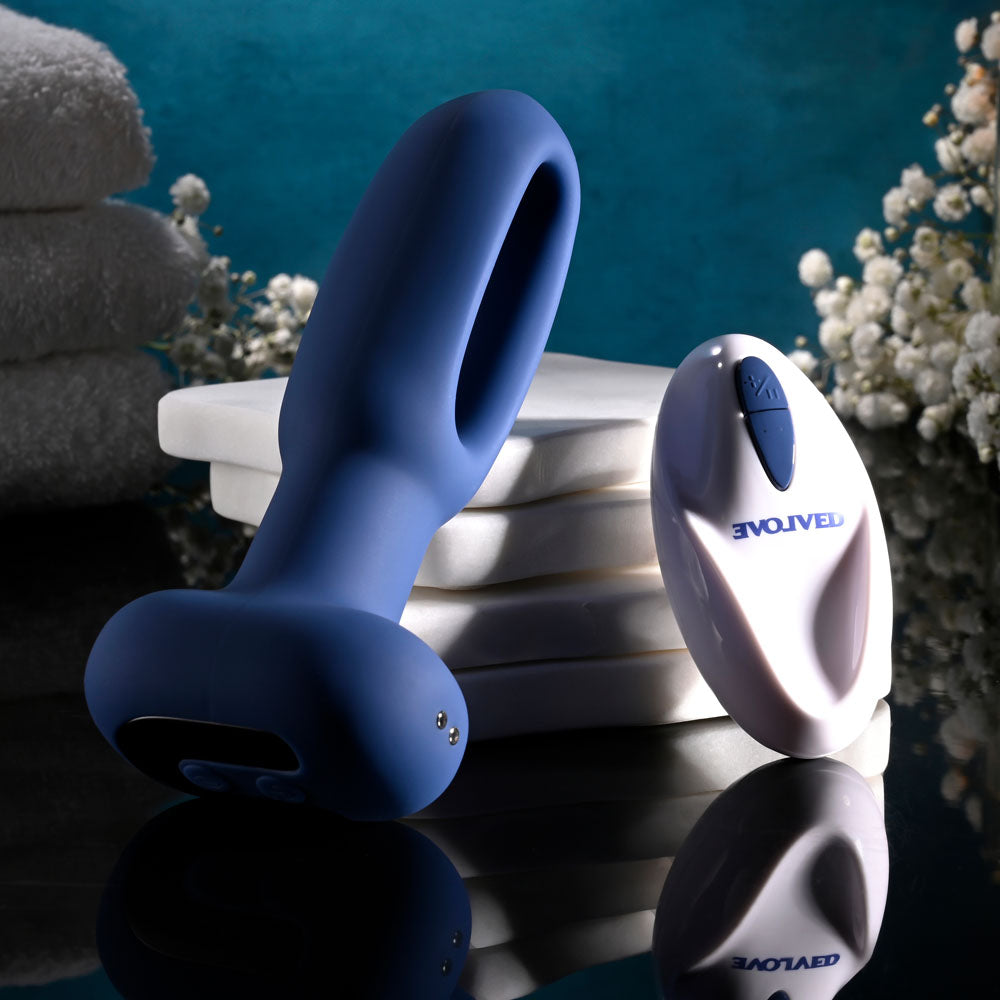 Evolved The Flapper Blue 14 Cm Usb Rechargeable Vibrating And Flapping Butt Plug With Remote