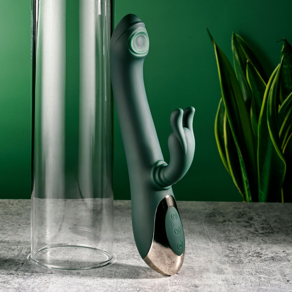 Evolved Rabbit Tap Tap Green 25 Cm Usb Rechargeable Rabbit Vibrator With Tapping Tip