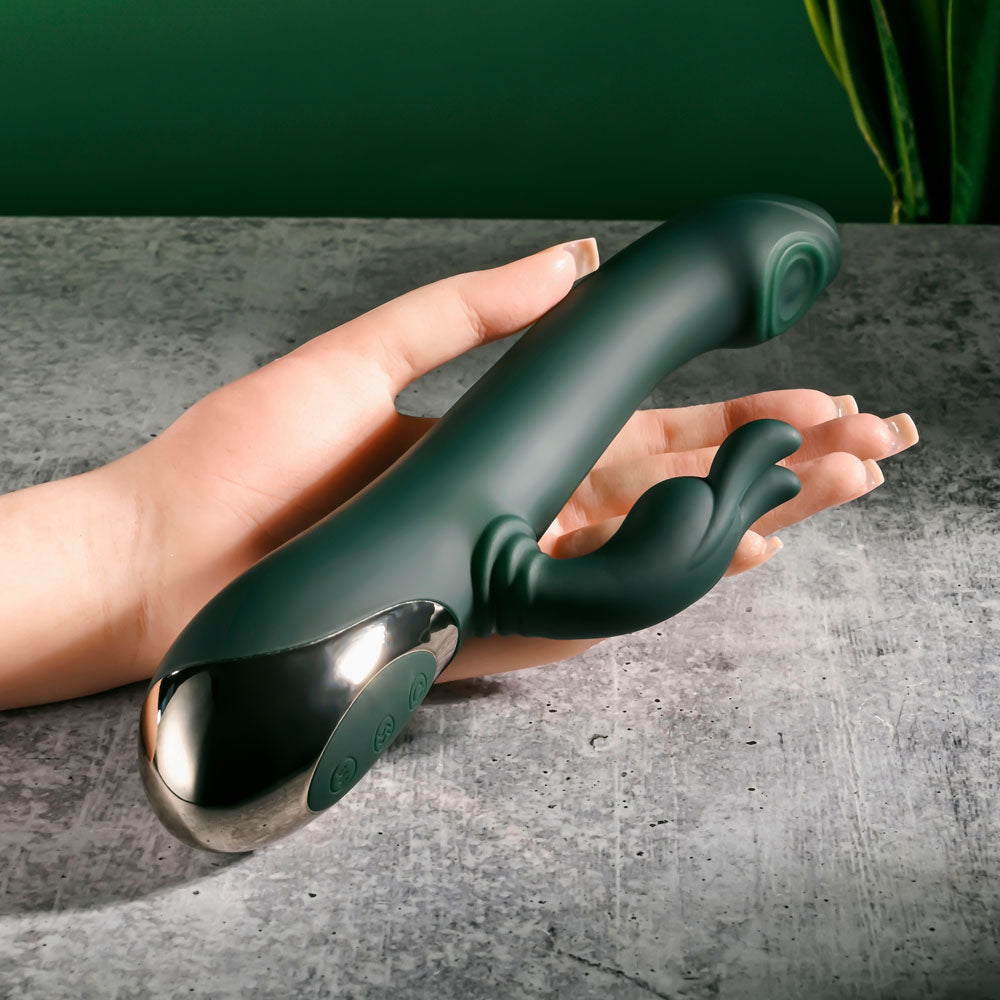 Evolved Rabbit Tap Tap Green 25 Cm Usb Rechargeable Rabbit Vibrator With Tapping Tip