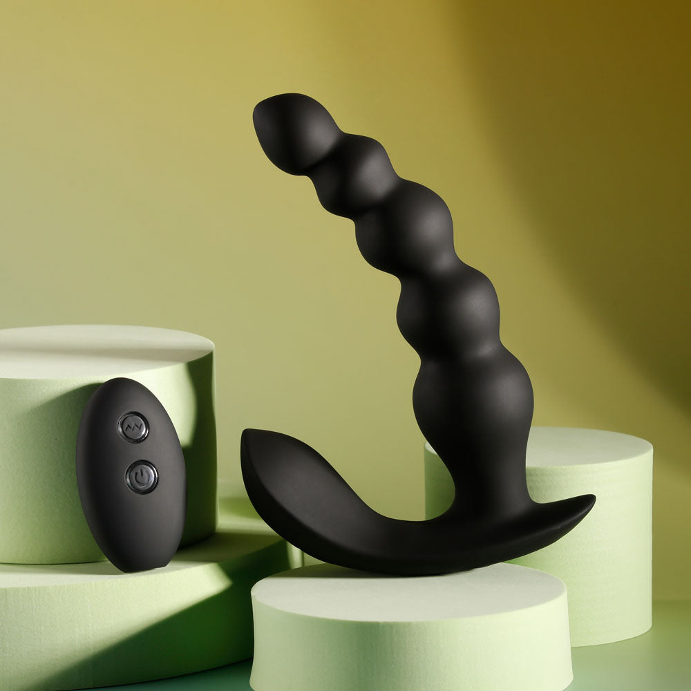 Evolved Bead Me Up Black 16.8 Cm Usb Rechargeable Vibrating Anal Beads With Wireless Remote