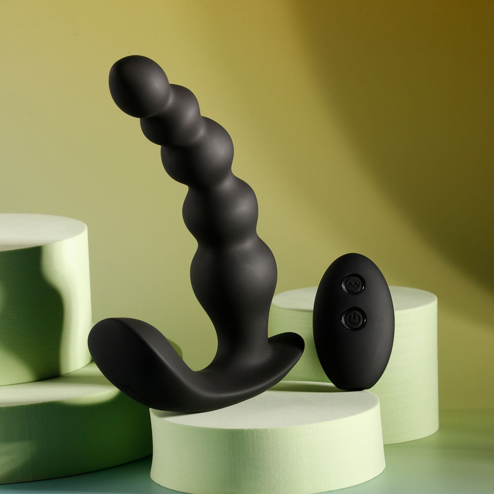 Evolved Bead Me Up Black 16.8 Cm Usb Rechargeable Vibrating Anal Beads With Wireless Remote