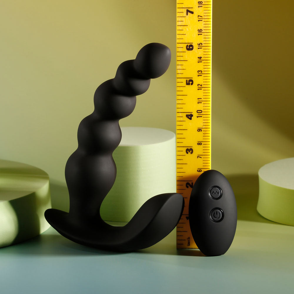 Evolved Bead Me Up Black 16.8 Cm Usb Rechargeable Vibrating Anal Beads With Wireless Remote