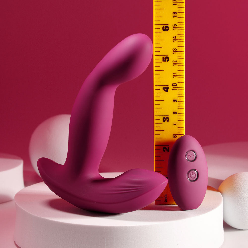 Evolved Come On Over Burgundy Red 15.9 Cm Usb Rechargeable Vibrator With Wireless Remote