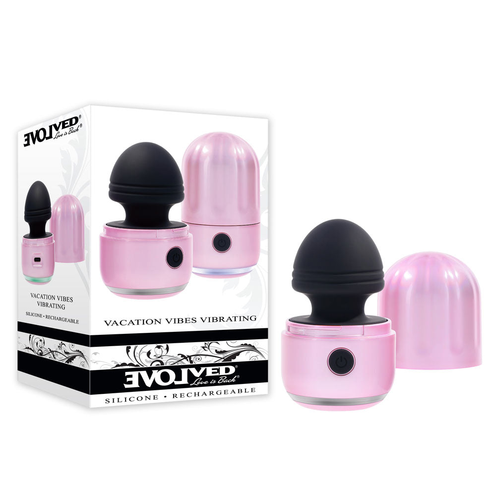 Evolved Vacation Vibes Vibrating Pink/Black 8.5 Cm Usb Rechargeable Vibrating Stimulator