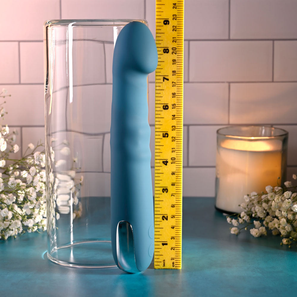 Evolved Queen Of All Trades Blue 22.6 Cm Usb Rechargeable Thrusting & Rotating Vibrator