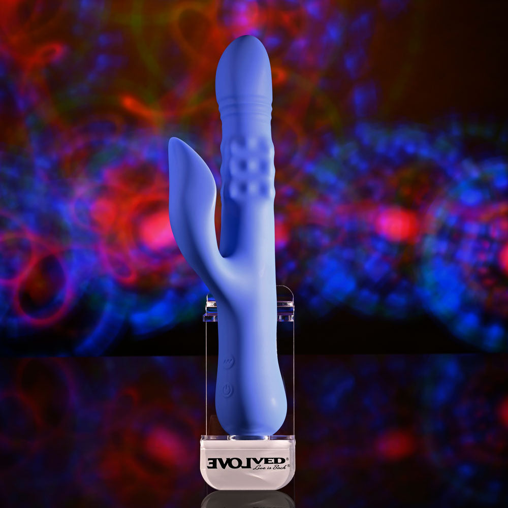 Evolved Pop Goes The O Purple 24.7 Cm Usb Rechargeable Thrusting & Bulging Rabbit Vibrator
