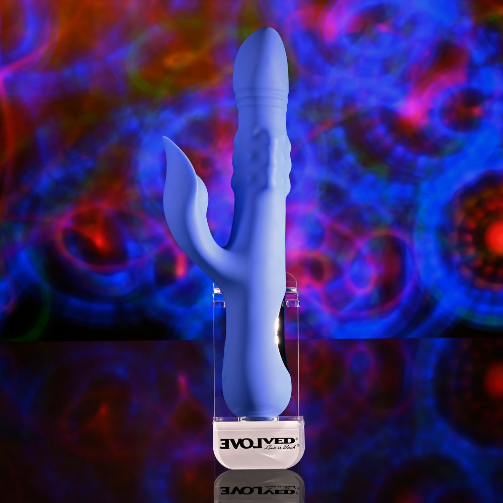 Evolved Pop Goes The O Purple 24.7 Cm Usb Rechargeable Thrusting & Bulging Rabbit Vibrator