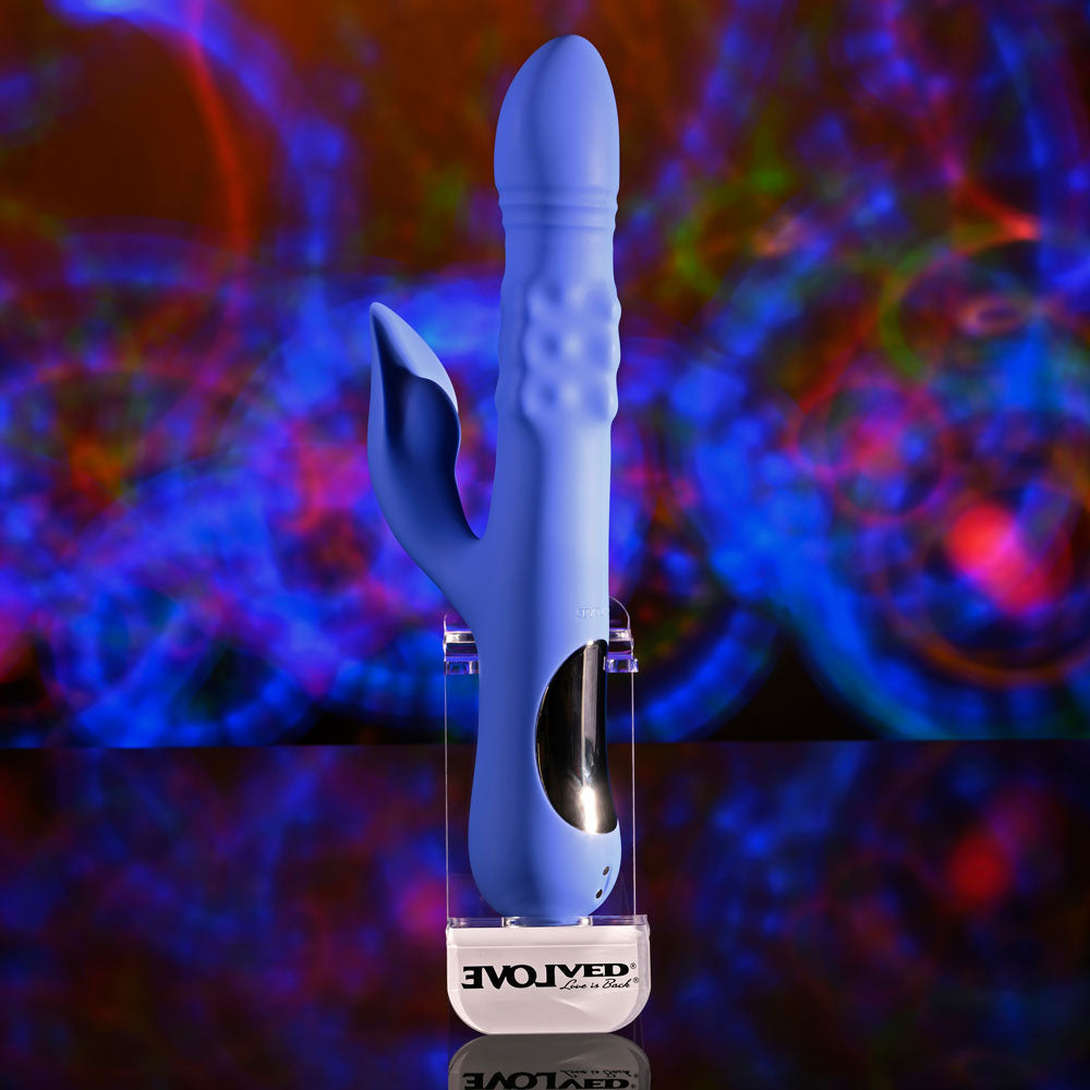 Evolved Pop Goes The O Purple 24.7 Cm Usb Rechargeable Thrusting & Bulging Rabbit Vibrator