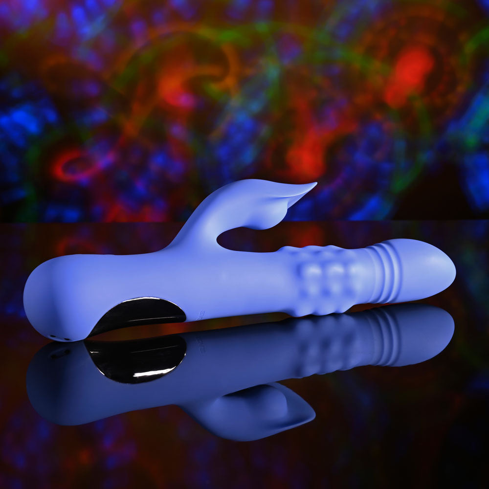 Evolved Pop Goes The O Purple 24.7 Cm Usb Rechargeable Thrusting & Bulging Rabbit Vibrator