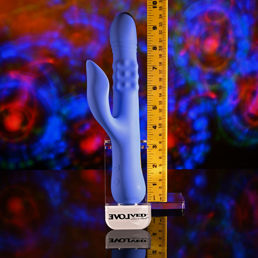 Evolved Pop Goes The O Purple 24.7 Cm Usb Rechargeable Thrusting & Bulging Rabbit Vibrator