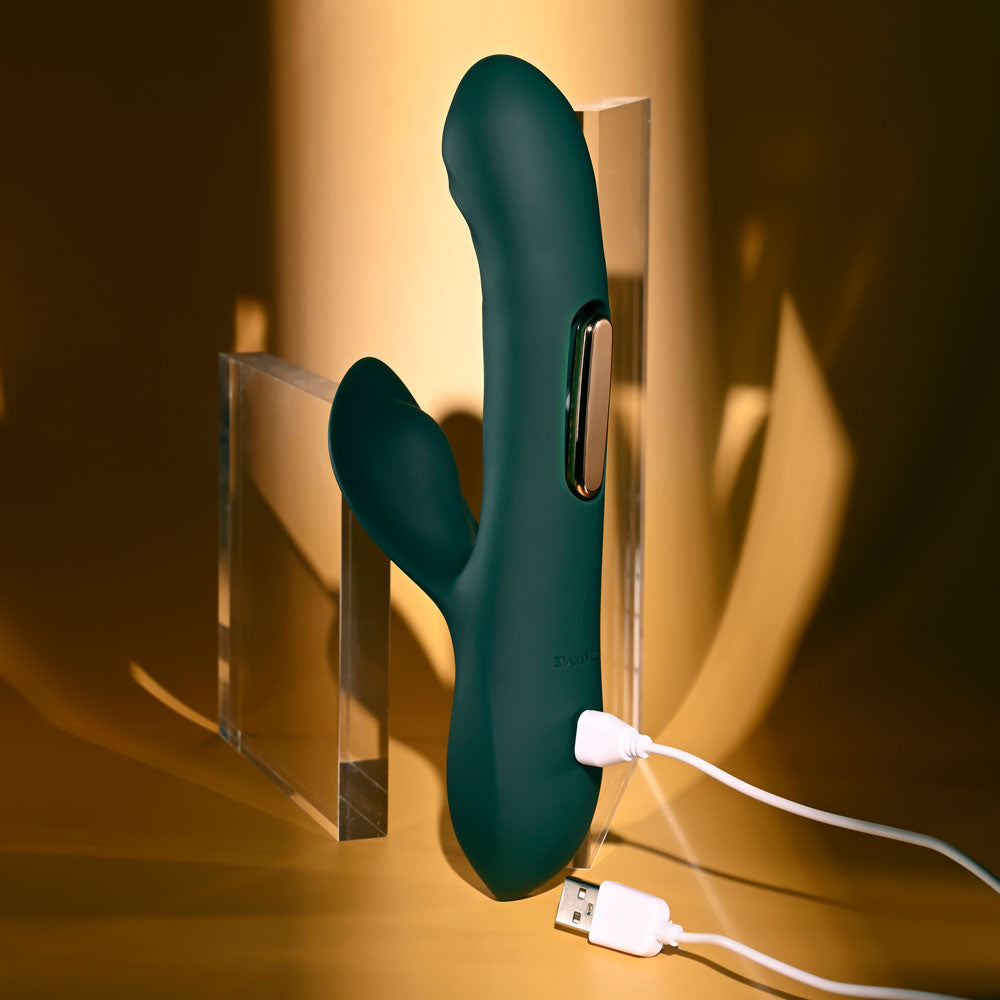 Evolved Heart Of Gold Green Usb Rechargeable Rabbit Vibrator