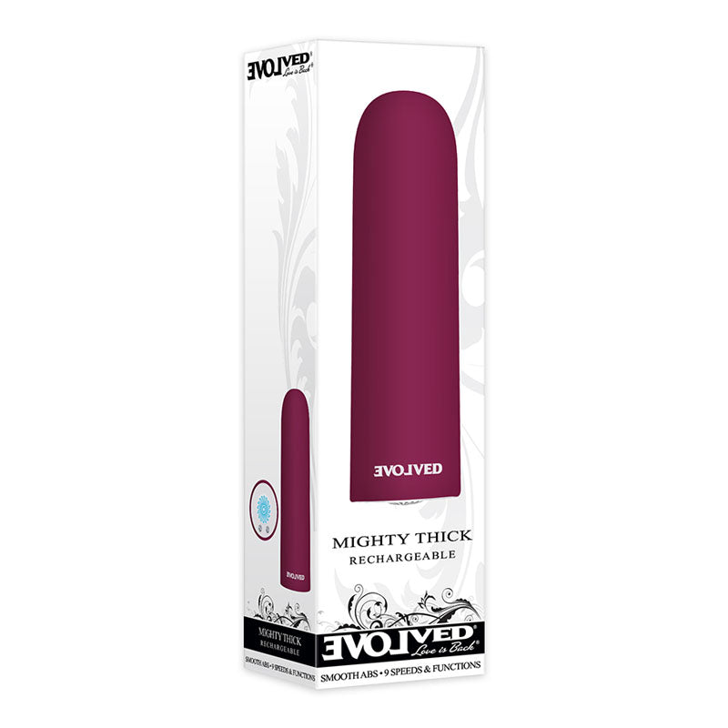 Evolved Mighty Thick Burgundy Red 9 Cm Usb Rechargeable Bullet