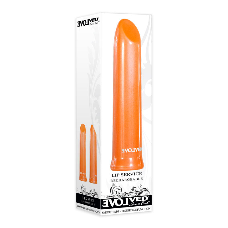 Evolved Lip Service Orange 10 Cm Usb Rechargeable Lipstick Vibrator