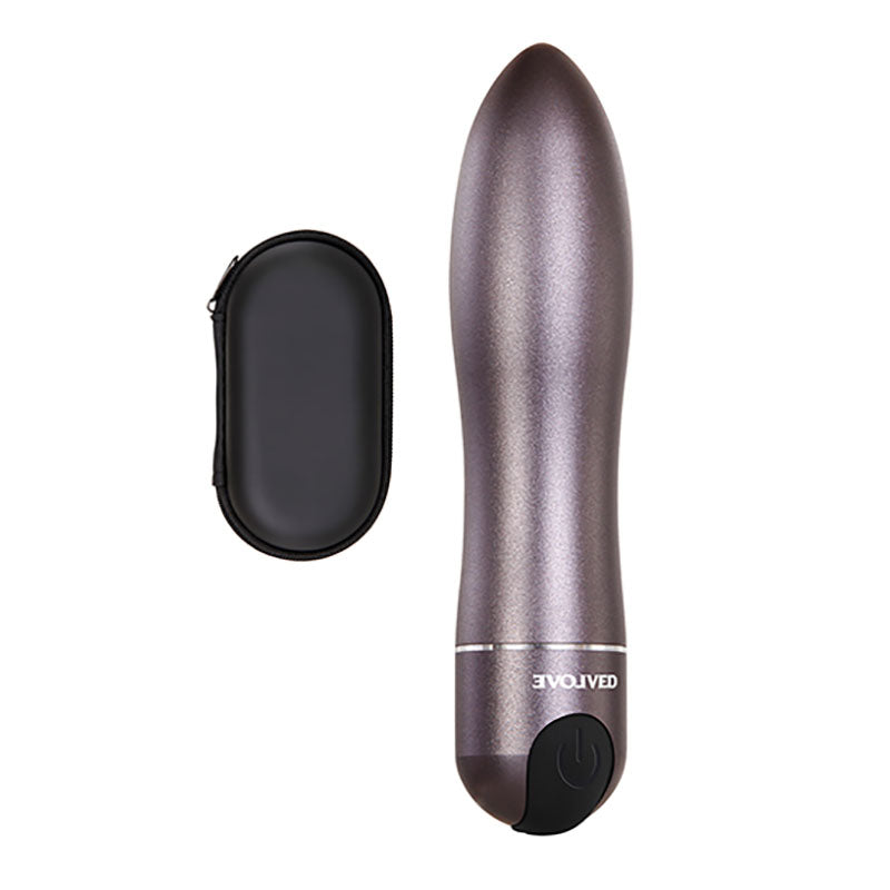 Evolved Travel Gasm Gray 9 Cm Usb Rechargeable Bullet With Travel Case