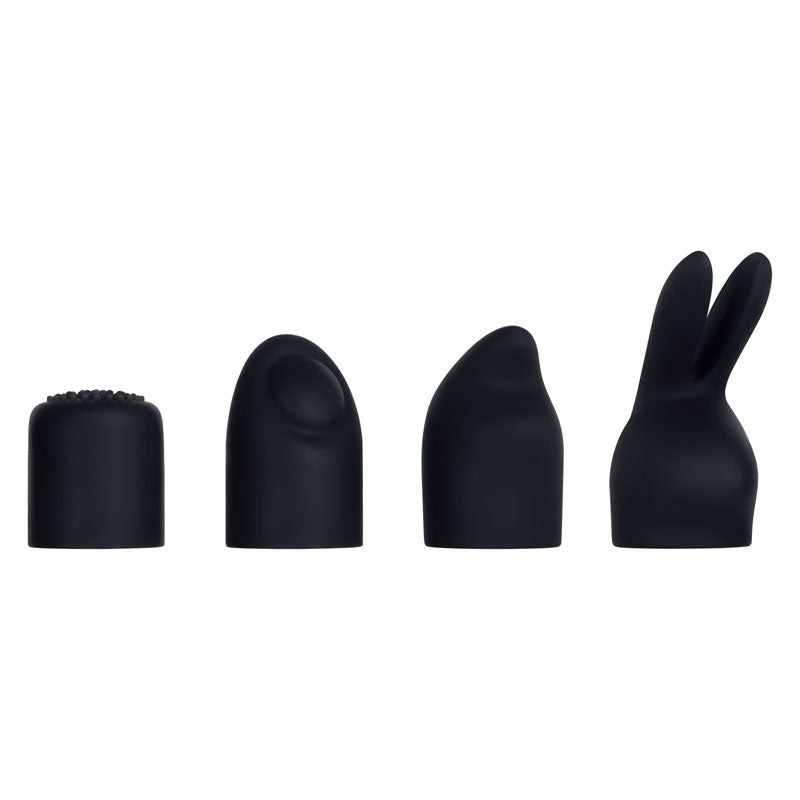 Evolved Tiny Treasures Black Chrome Usb Rechargeable Mini Massager With Attachable Heads