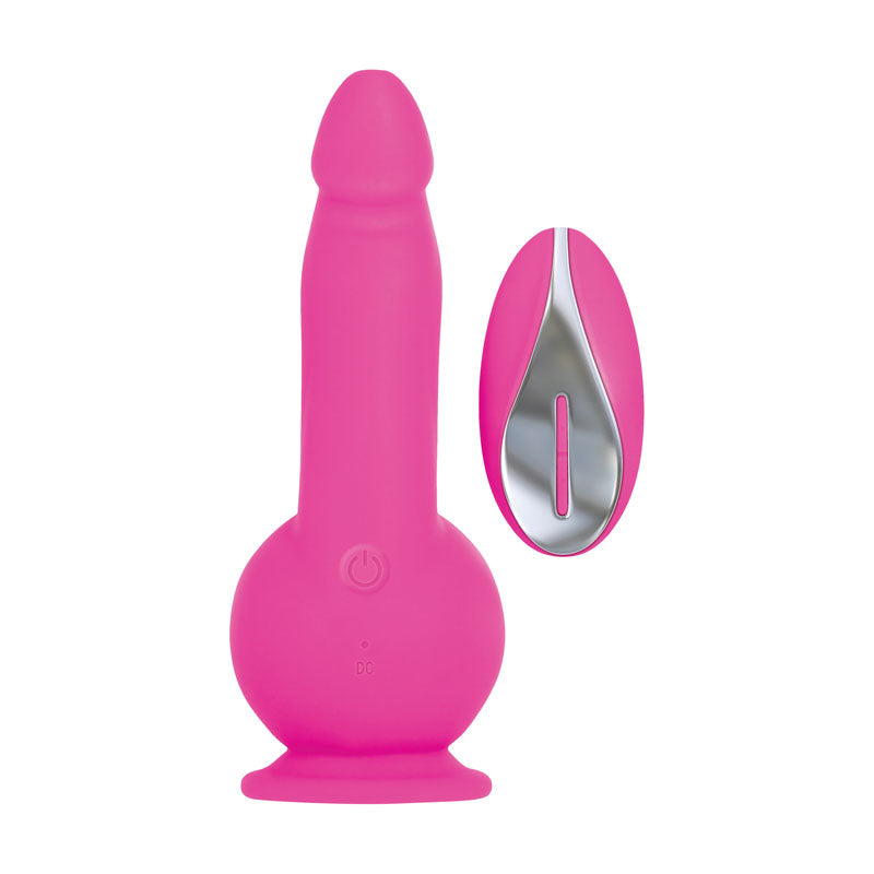 Evolved Ballistic Pink 19 Cm Usb Rechargeable Vibrating Dong With Balls Motor & Remote