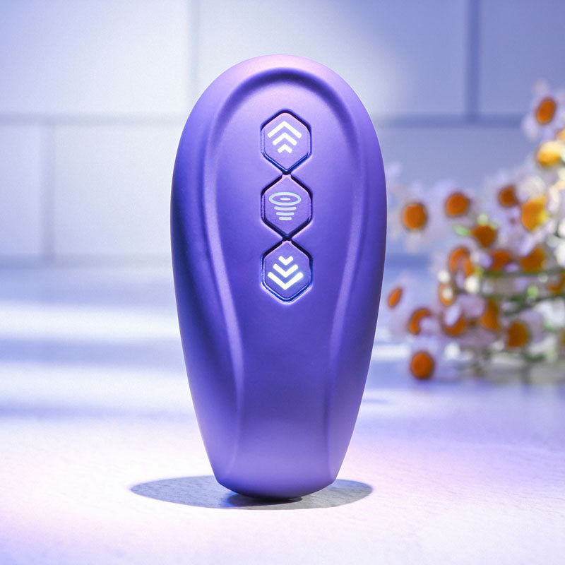 Evolved 2 Become 1 Purple 23.5 Cm Usb Rechargeable Strapless Strap On With Remote