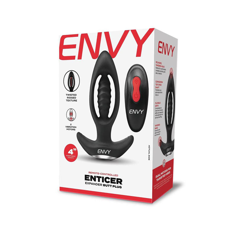 Envy Enticer Expander Butt Plug Black 12.7 Cm Usb Rechargeable Butt Plug With Wireless Remote