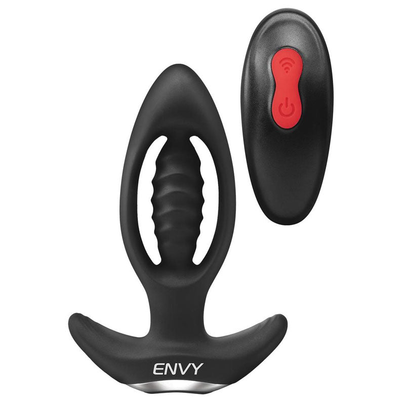 Envy Enticer Expander Butt Plug Black 12.7 Cm Usb Rechargeable Butt Plug With Wireless Remote