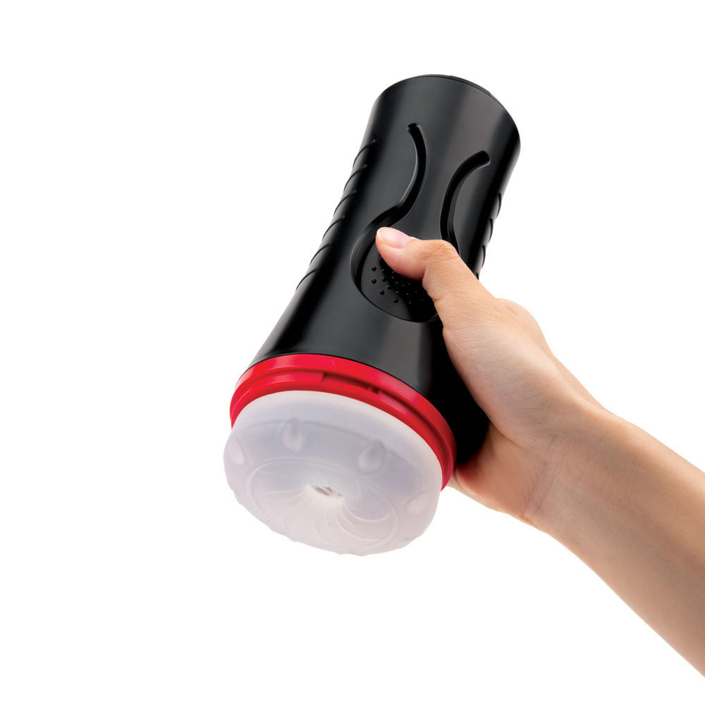 Envy Squeezable Clear Clutch Stroker Clear Vibrating Stroker