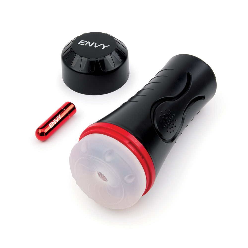 Envy Squeezable Clear Clutch Stroker Clear Vibrating Stroker