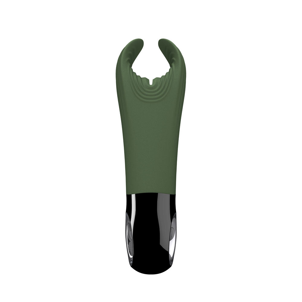 Fun Factory Manta Moss Green Black Moss Green 18 Cm Usb Rechargeable Mens & Couples Vibrator
