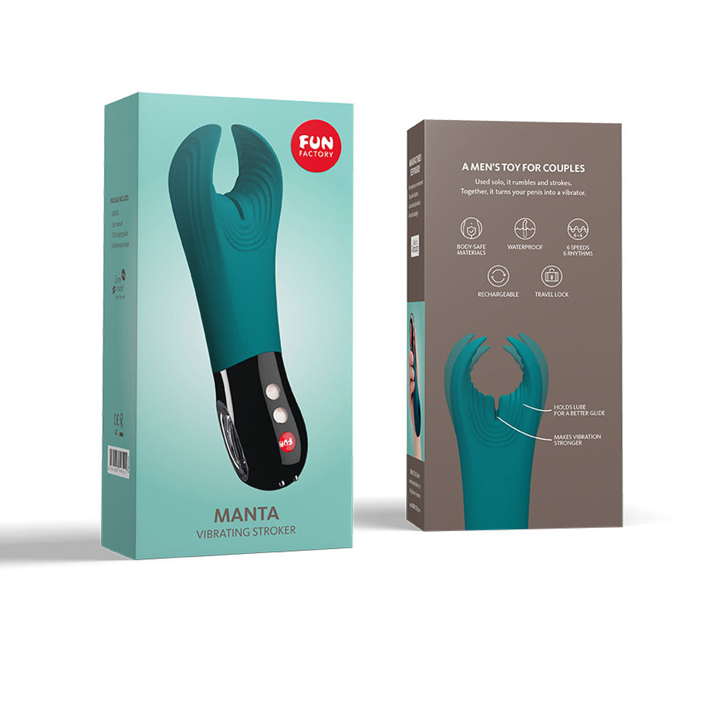 Fun Factory Manta Deep Sea Blue Black Deep Sea Blue 18 Cm Usb Rechargeable Mens & Couples Vibrator