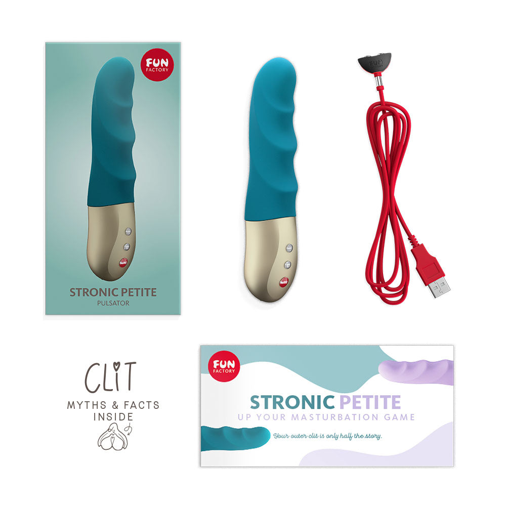 Fun Factory Stronic Petite Deep Sea Blue Deep Sea Blue 17 Cm Usb Rechargeable Thrusting Vibrator