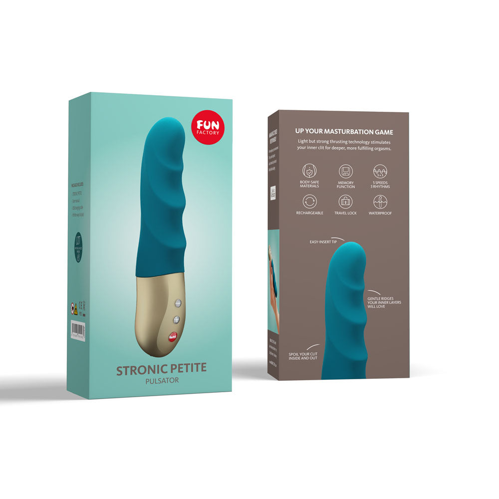 Fun Factory Stronic Petite Deep Sea Blue Deep Sea Blue 17 Cm Usb Rechargeable Thrusting Vibrator
