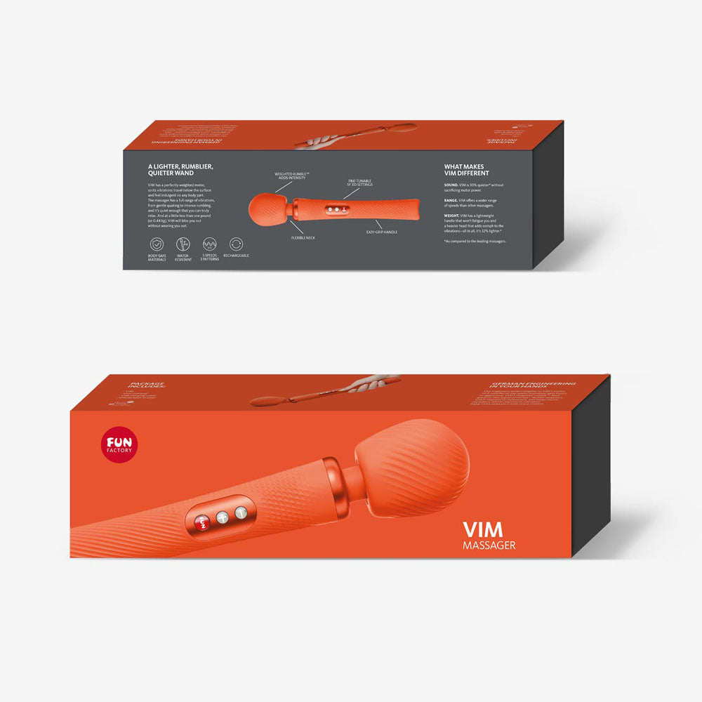 Fun Factory Vim Sunrise Orange Sunset Orange 31.3 Cm Usb Rechargeable Massager Wand