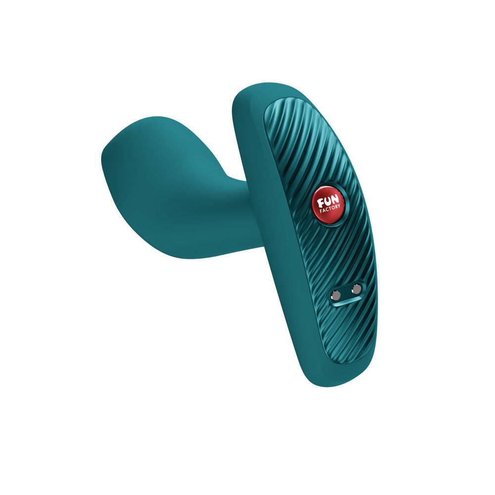 Fun Factory Booty Vibe Bottle Green Bottle Green 9.7 Cm Usb C Rechargeable Vibrating Anal Plug