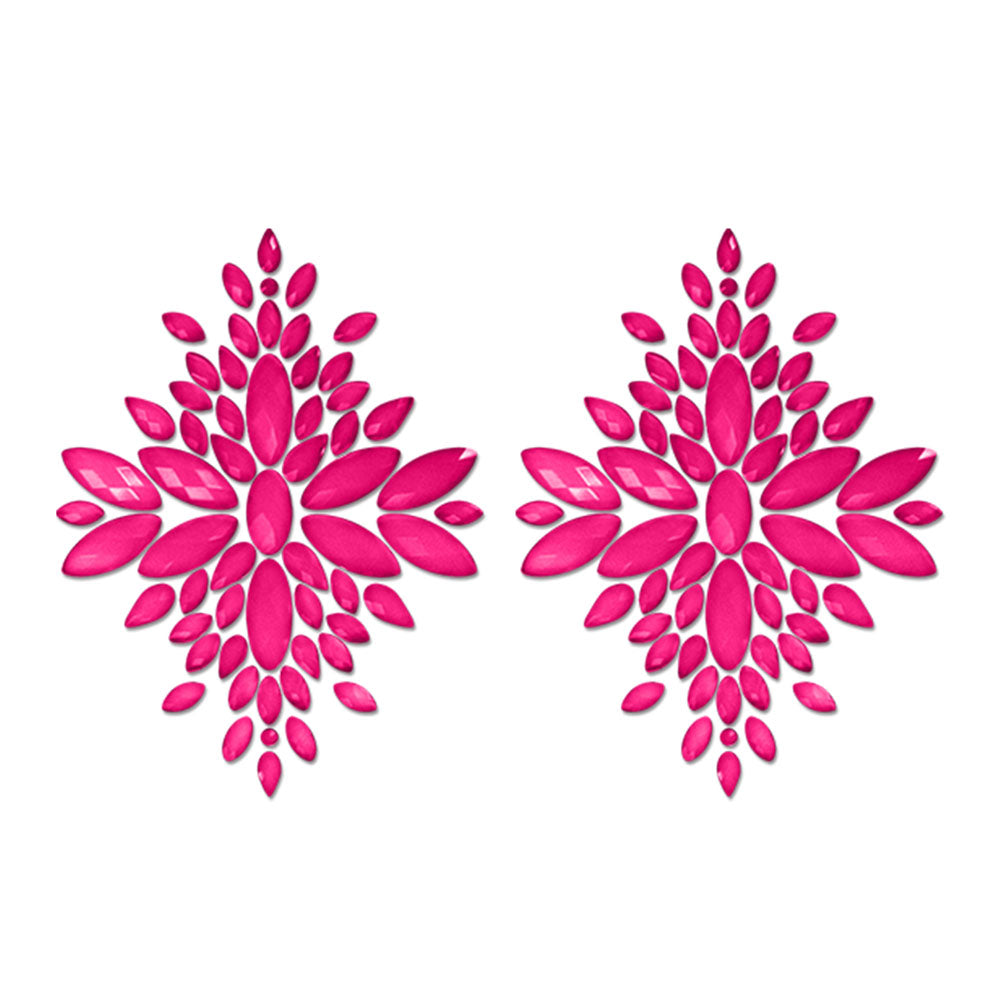 Glow Fashion Pasties Set Glow Pink Crystals