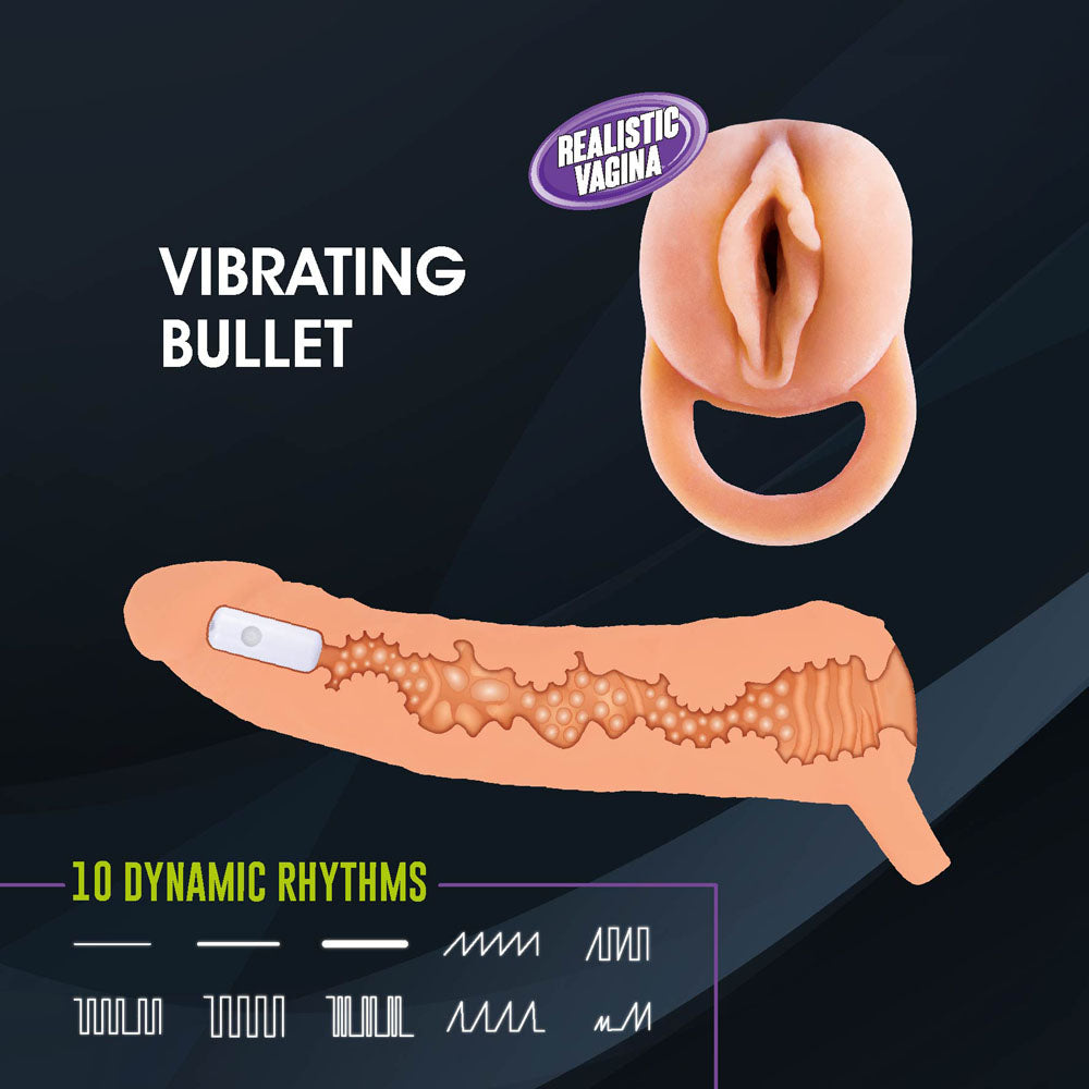 Extendor+ Flesh 2 Inch Vibrating Penis Extender And Stroker
