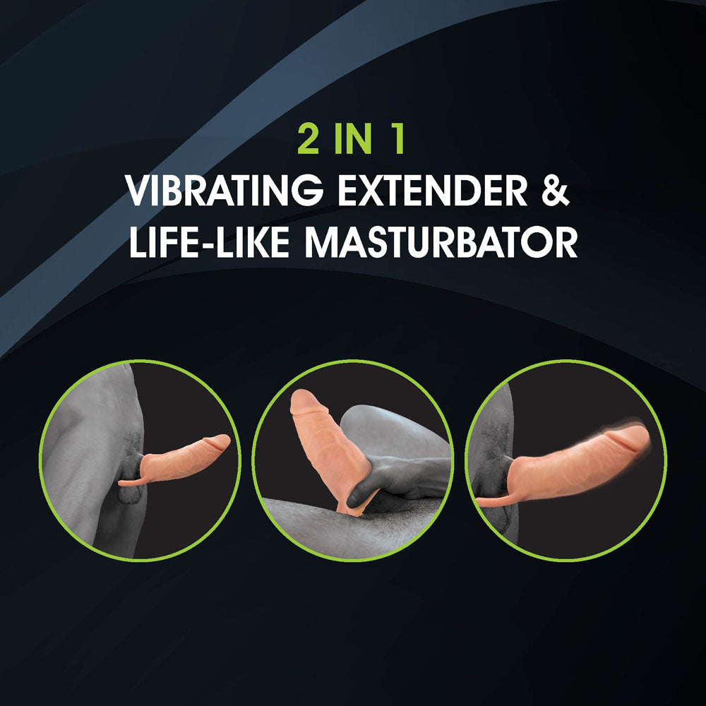 Extendor+ Flesh 2 Inch Vibrating Penis Extender And Stroker