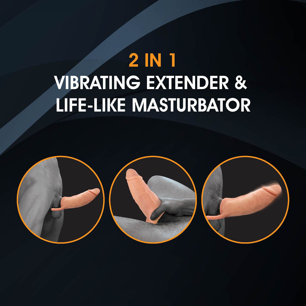 Extendor+ Flesh 2 Inch Vibrating Penis Extender And Stroker