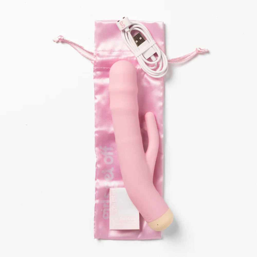 Girls Get Off Dee Dee Pink 19 Cm Usb Rechargeable Thrusting Rabbit Vibrator