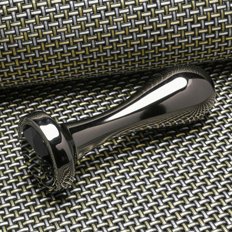 Gender X Black Pearl Gunmetal 12.4 Cm Metal Butt Plug With Black Gem Base