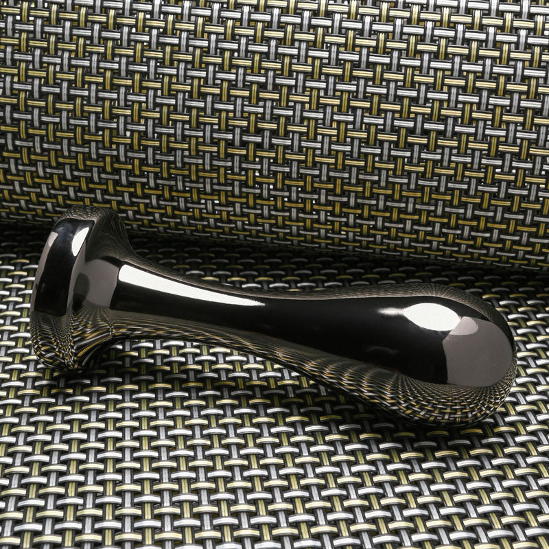 Gender X Black Pearl Gunmetal 12.4 Cm Metal Butt Plug With Black Gem Base