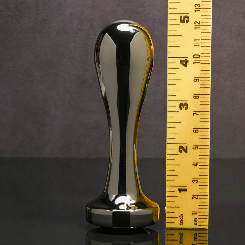 Gender X Black Pearl Gunmetal 12.4 Cm Metal Butt Plug With Black Gem Base