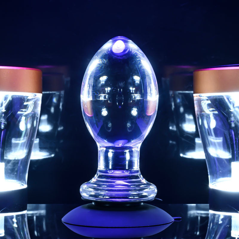 Gender X Crystal Ball Clear Glass 13.6 Cm Butt Plug With Suction Base
