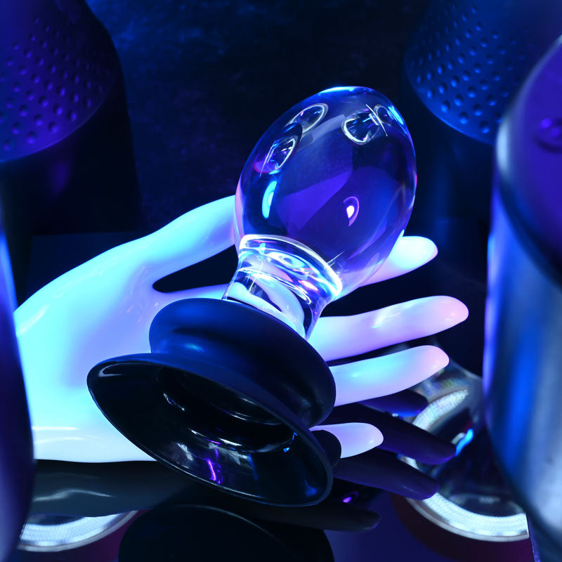 Gender X Crystal Ball Clear Glass 13.6 Cm Butt Plug With Suction Base