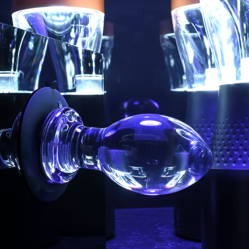 Gender X Crystal Ball Clear Glass 13.6 Cm Butt Plug With Suction Base