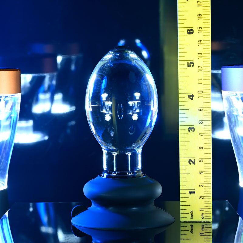 Gender X Crystal Ball Clear Glass 13.6 Cm Butt Plug With Suction Base