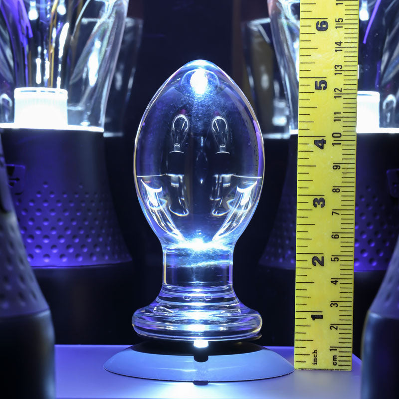 Gender X Crystal Ball Clear Glass 13.6 Cm Butt Plug With Suction Base