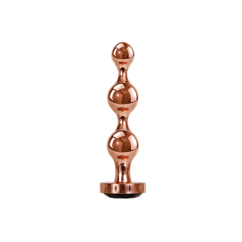 Gender X Gold Digger Small Rose Gold Small Butt Plug With Black Gem Base
