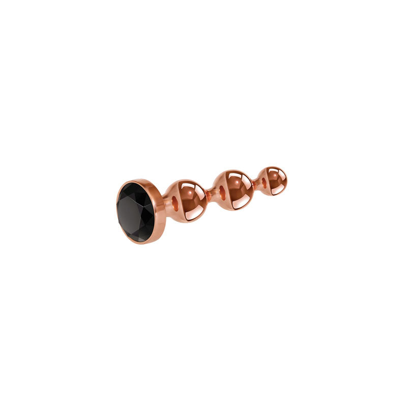 Gender X Gold Digger Small Rose Gold Small Butt Plug With Black Gem Base