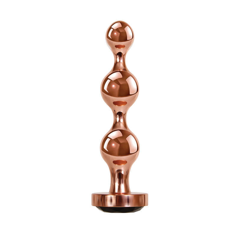 Gender X Gold Digger Large Rose Gold Large Butt Plug With Black Gem Base