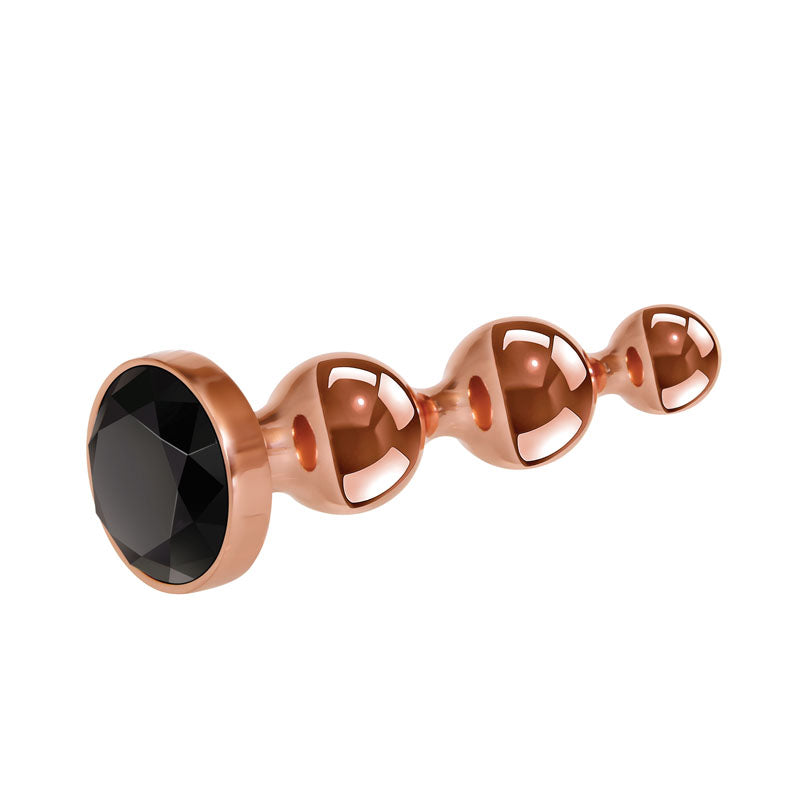 Gender X Gold Digger Large Rose Gold Large Butt Plug With Black Gem Base