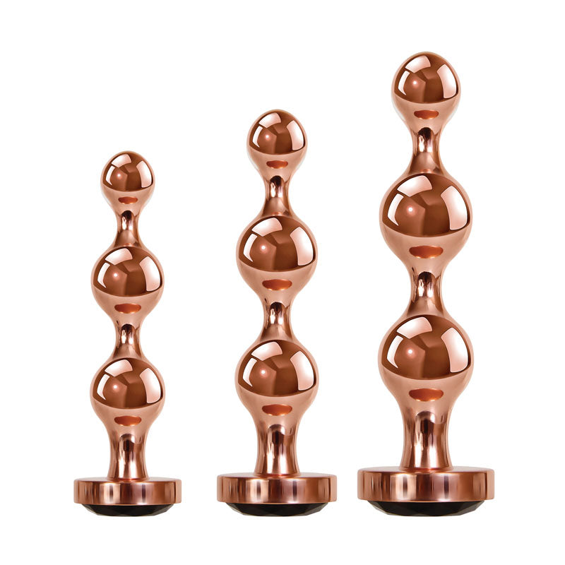 Gender X Gold Digger Set Rose Gold Metallic Butt Plugs Set Of 3 Sizes